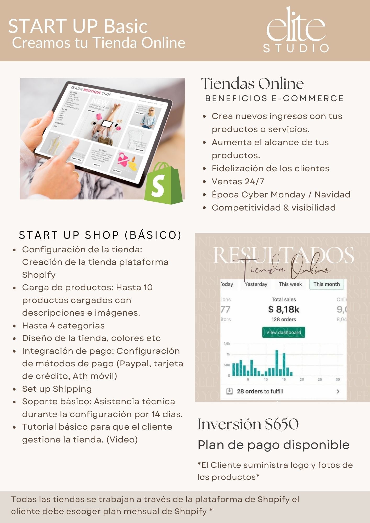 Start Up Tienda online Deposito